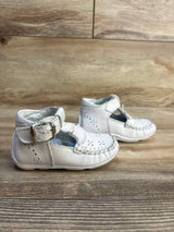 White baby Mary Jane shoes with buckle, soft sole, perfect for infants and toddlers