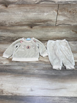 Pekkle 2pc Bear Plush Sweatshirt & Pants Beige sz 9m