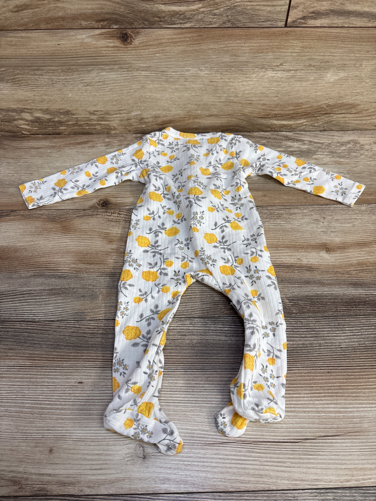 Princess Rose Ribbed Floral Sleeper White sz 6-9m