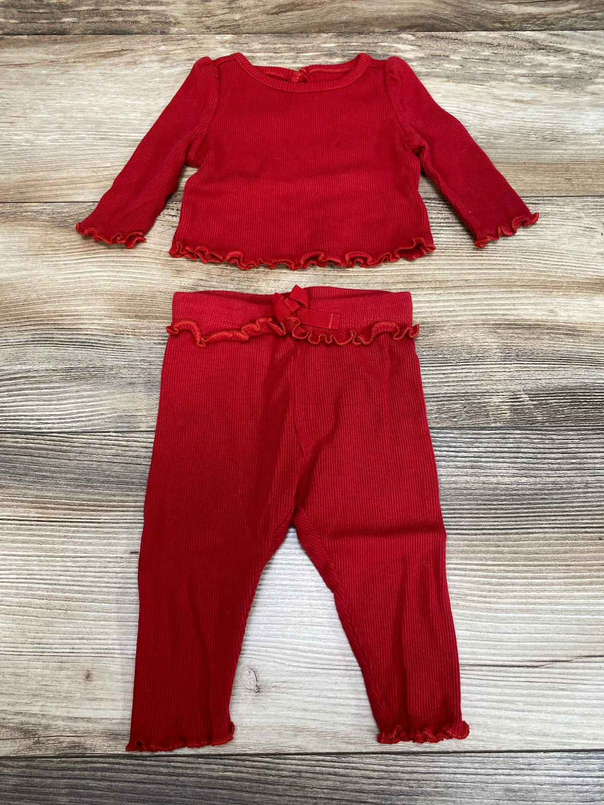 Baby Gap 2pc Ribbed Shirt & Pants Set Red sz 0-3m