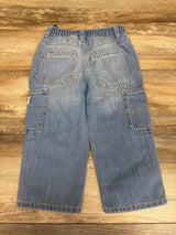 NEW OshKosh Cargo Drawstring Jeans Blue sz 2T