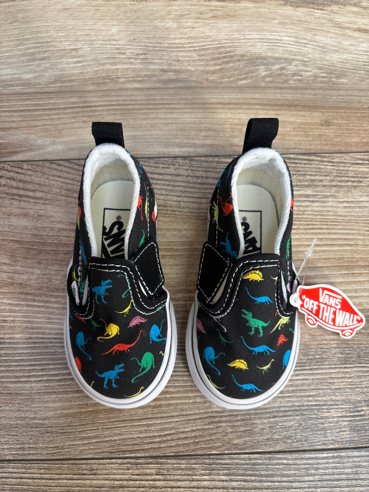 NEW Vans Slip-On V Dino Print, Black sz 5c
