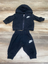 Nike 2pc Full Zip Hoodie & Joggers Black sz Newborn