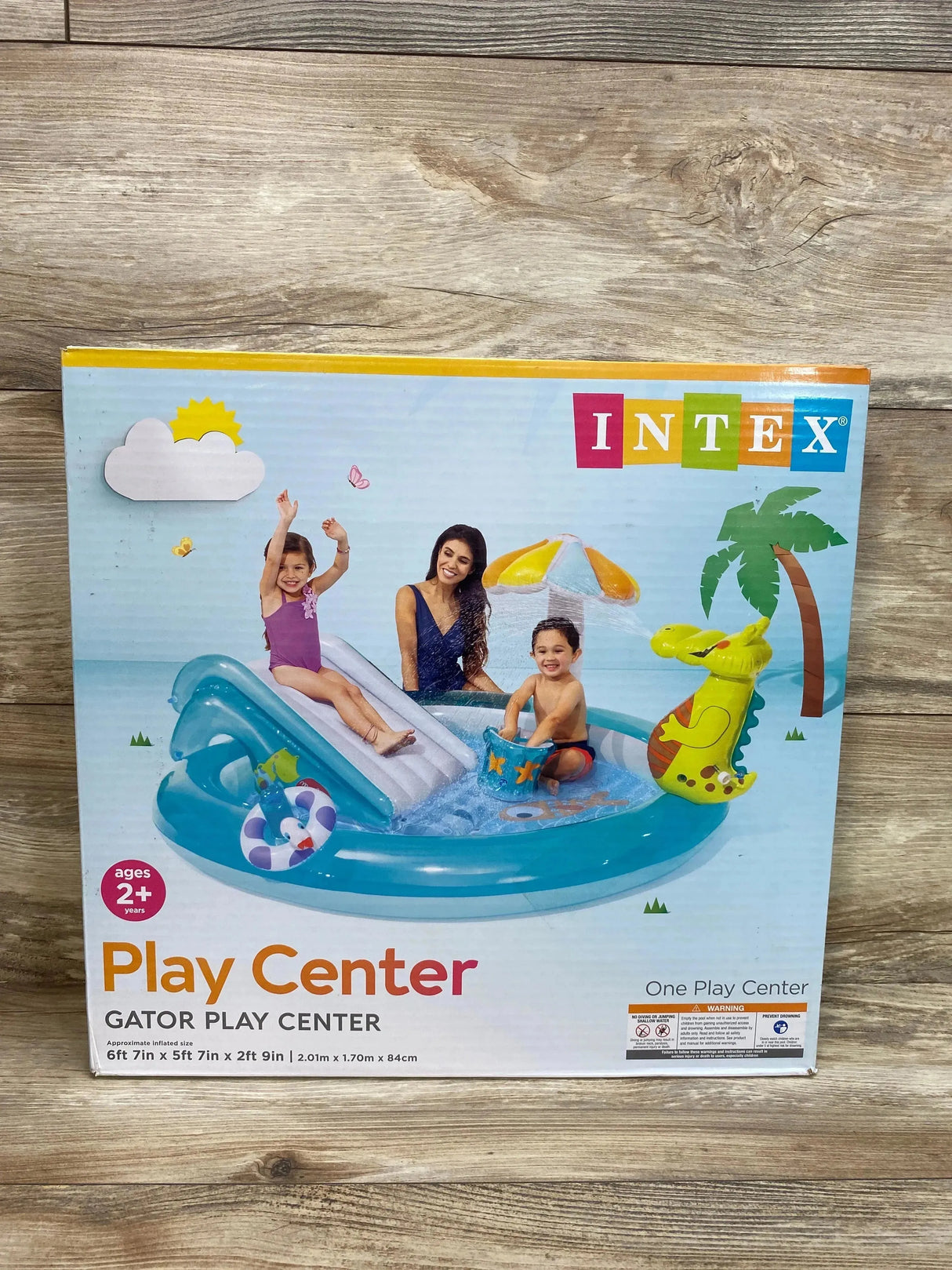 NEW Intex Gator Outdoor Inflatable Kiddie Pool Water Play Center with Slide - Me n Mommy To Be