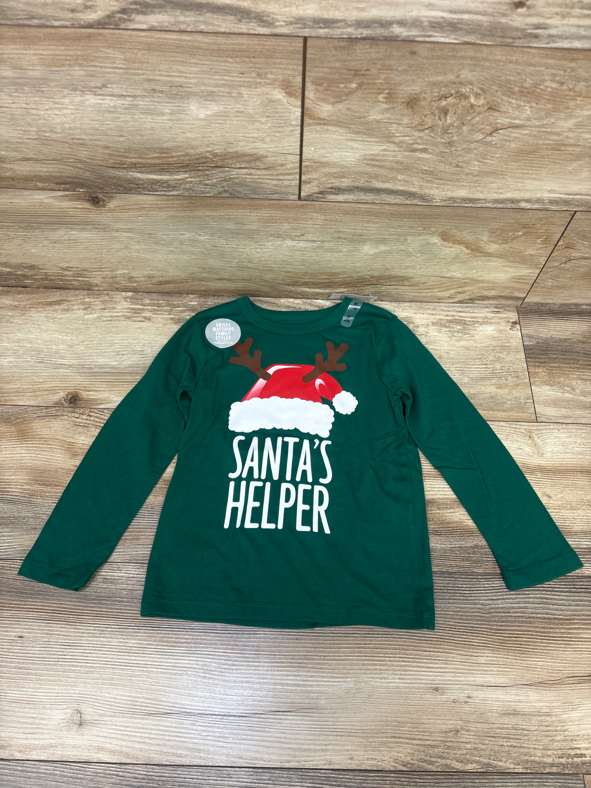 NEW Children's Place Santa's Helper Long Sleeve Shirt Green sz 4T