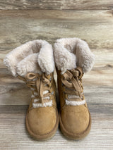 Old Navy Faux-Suede Lace-Up Boots Tan sz 6c