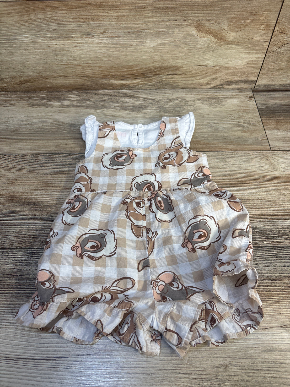Disney Baby 2pc Shirt & Bambi Shortie Romper Beige sz 6-9m