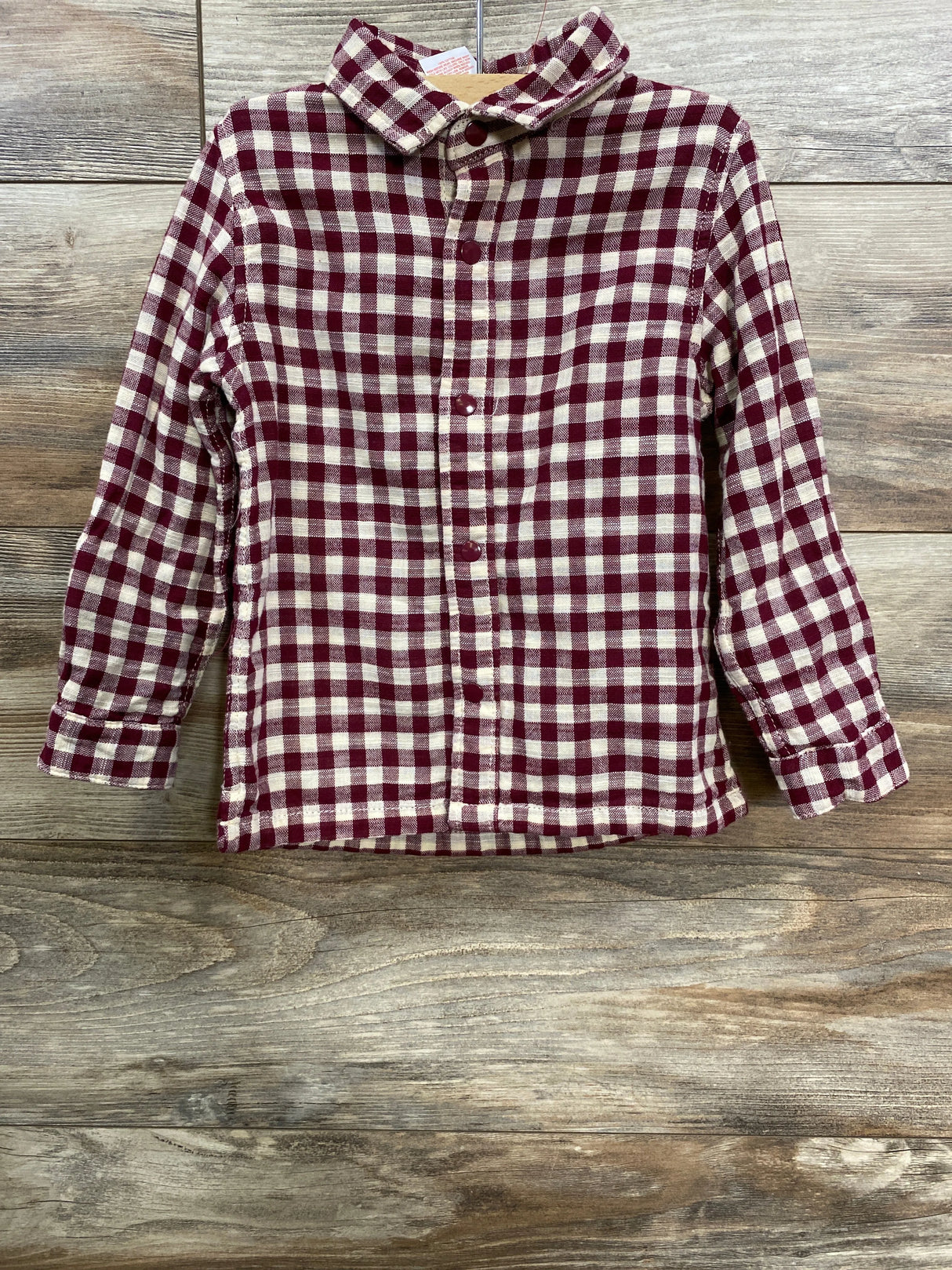 Cat & Jack Reversible Snap Up Shirt Red sz 3T
