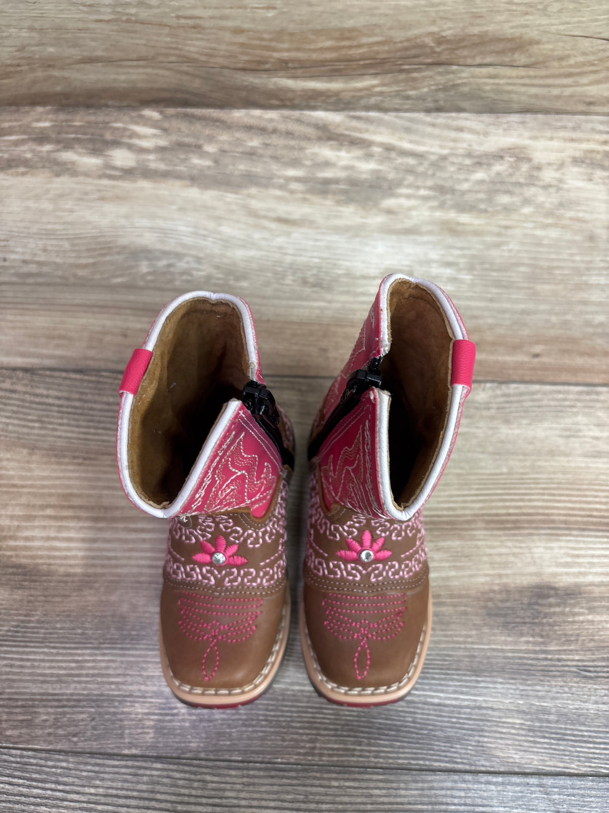 Chaparral Embroidered Cowgirl Boots Pink sz 6c
