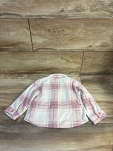 Carter's Fleece Button-Up Plaid Jacket Pink sz 18m