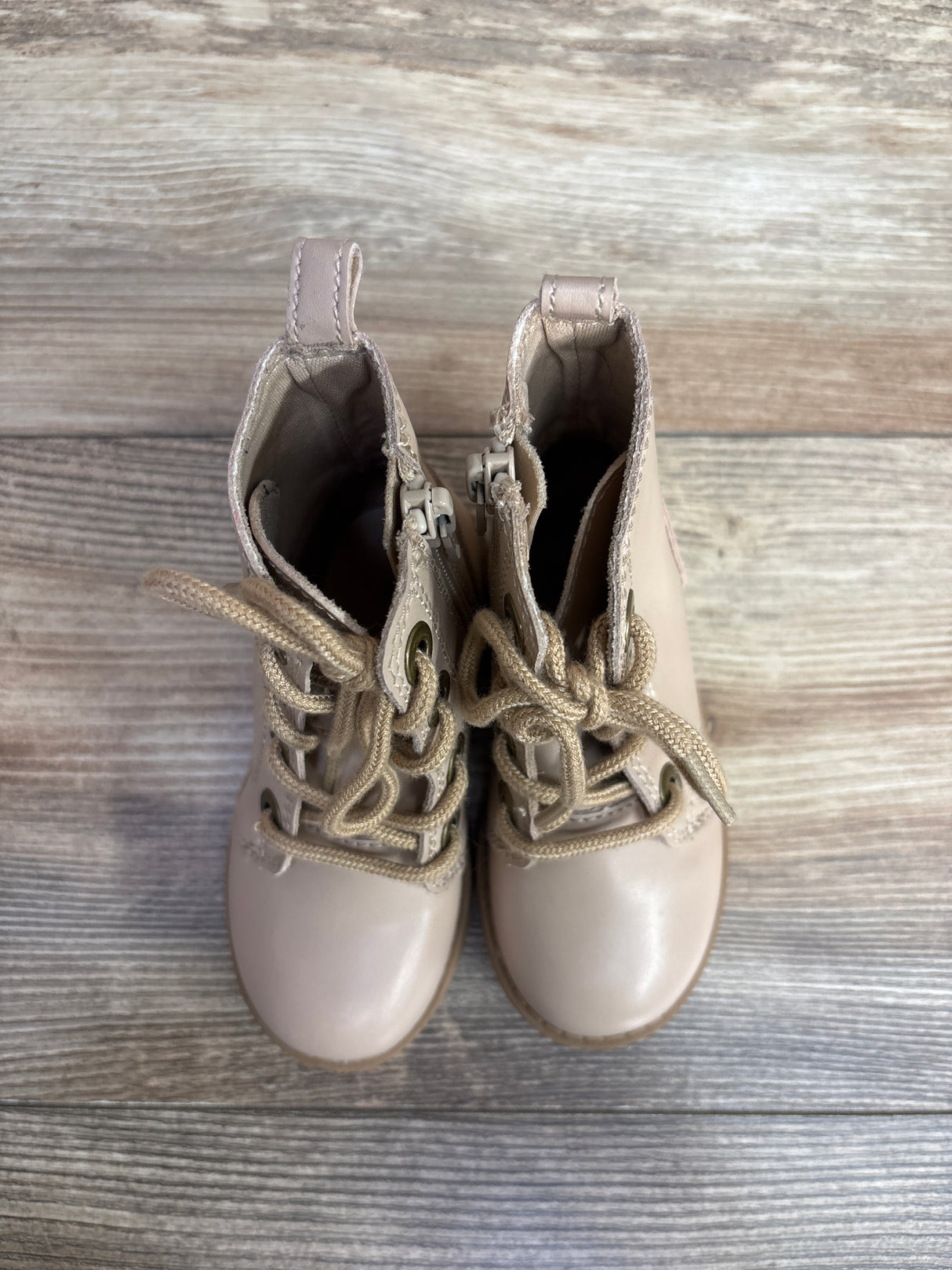 Old Navy Faux-Leather Combat Boots Beige sz 6c