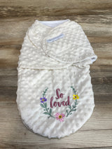 Petite L'amour Minky Dot Swaddle White sz 0-3m