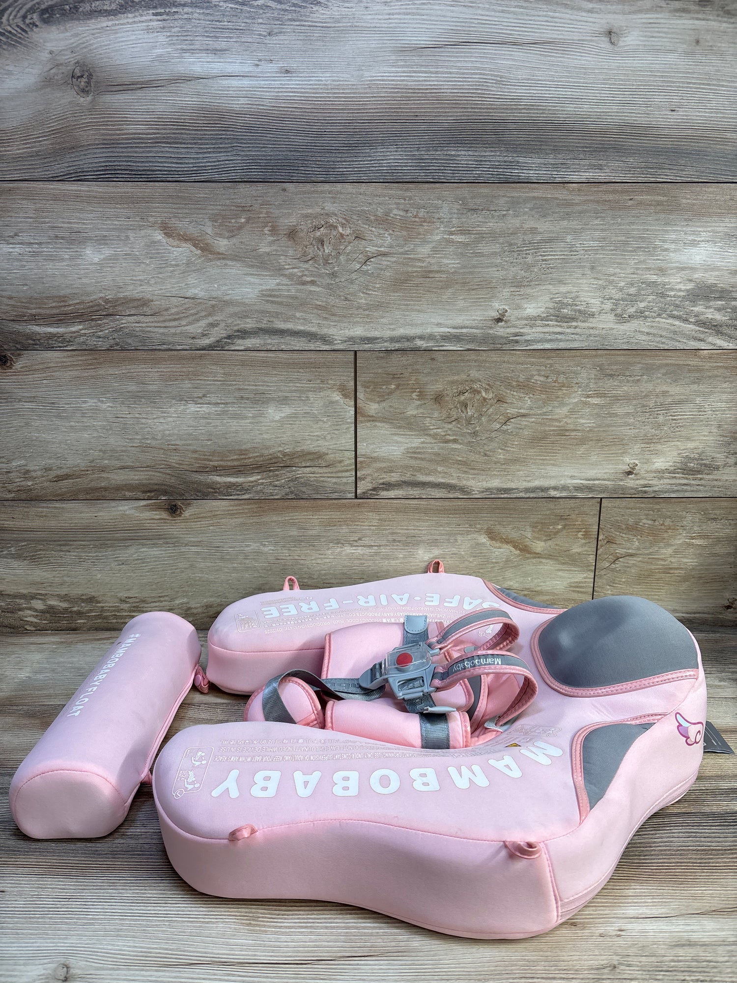 Mambobaby Non-Inflatable Pool Float with Canopy & Tail Pink 13-40lbs