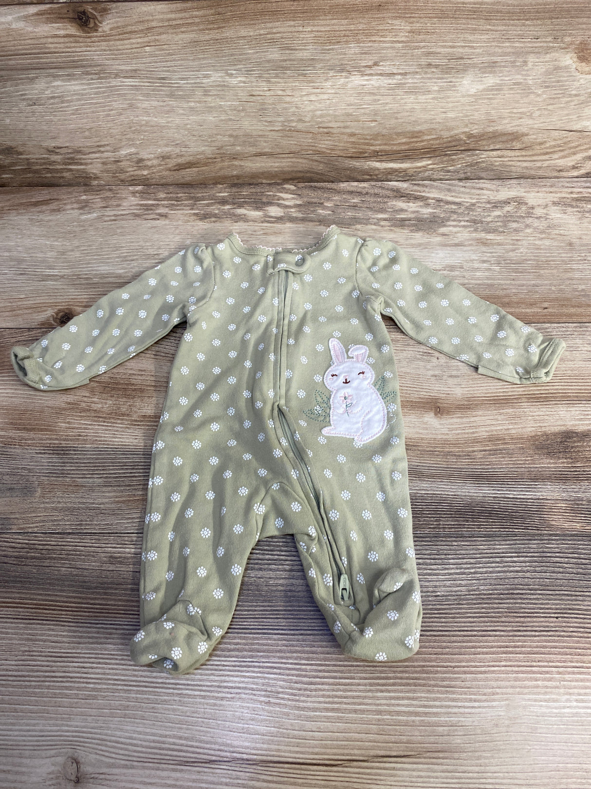 Carter's Bunny Sleeper Green sz Newborn