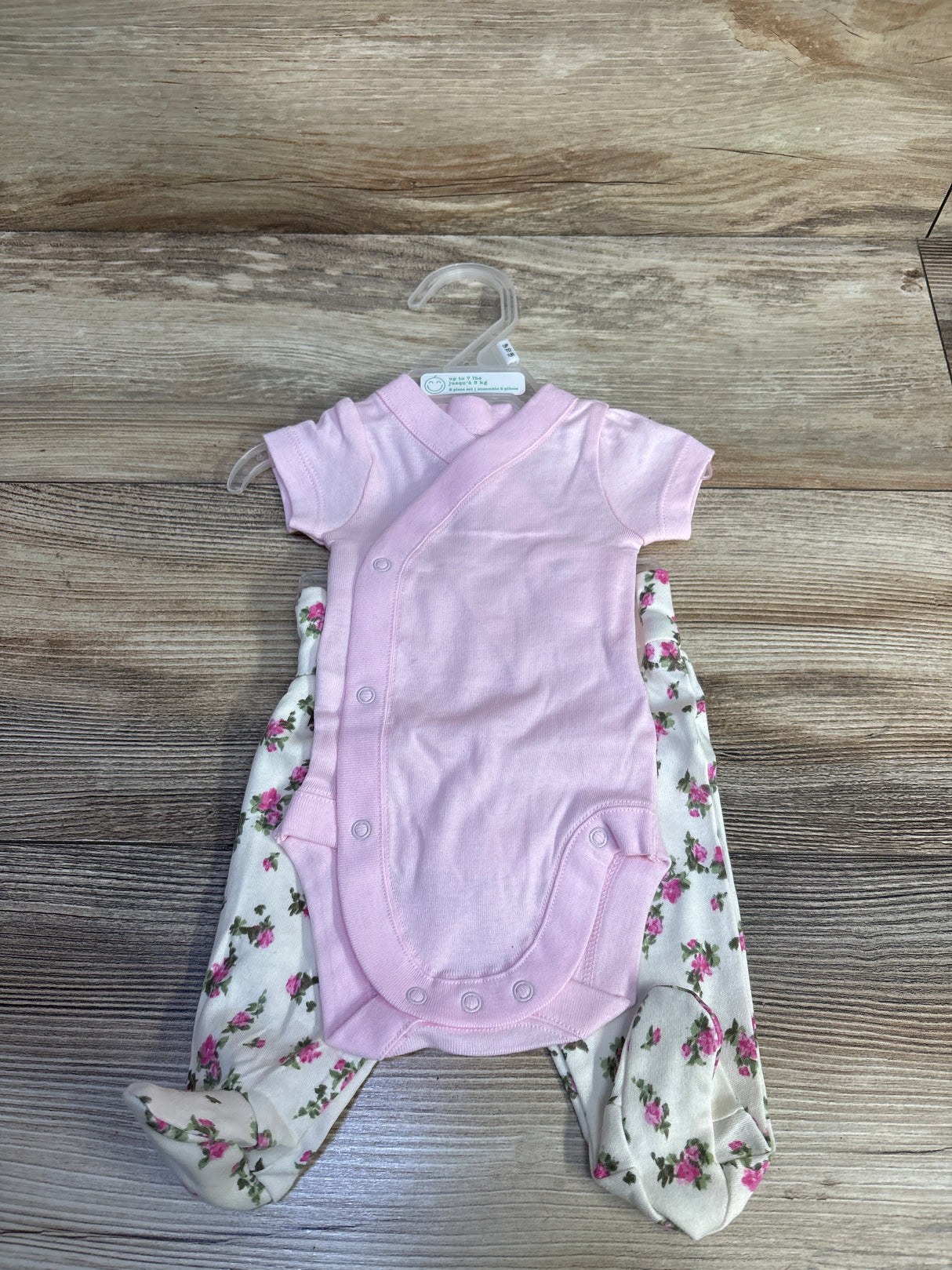 NEW Children's Place 2pc Kimono Bodysuit & Footed Pant Set Pink sz Newborn