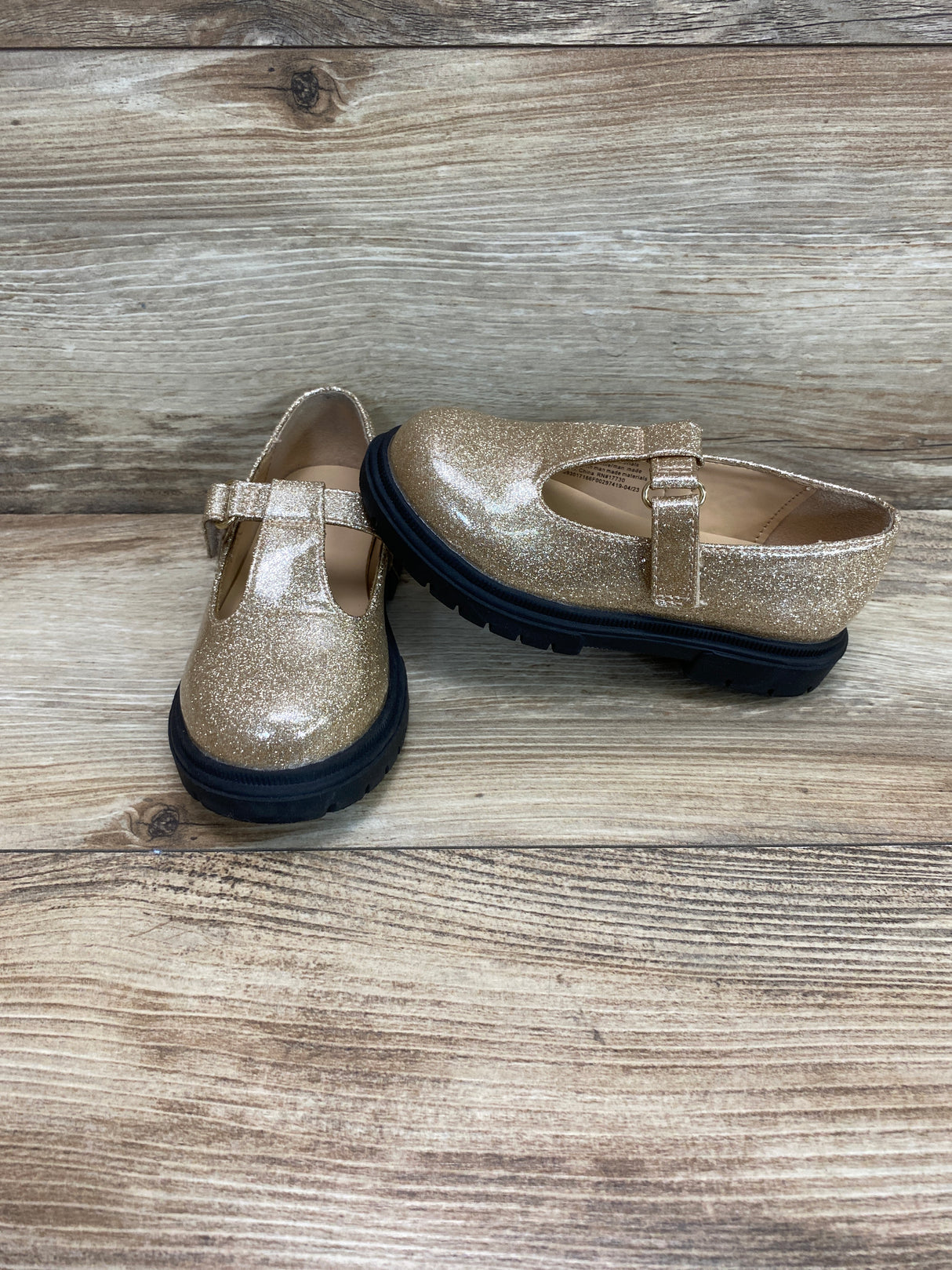 Cat & Jack Wende Mary Jane Flats Gold Sz 9c