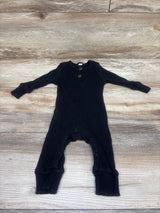 Ribbed Henley Coverall Black sz 3-6m