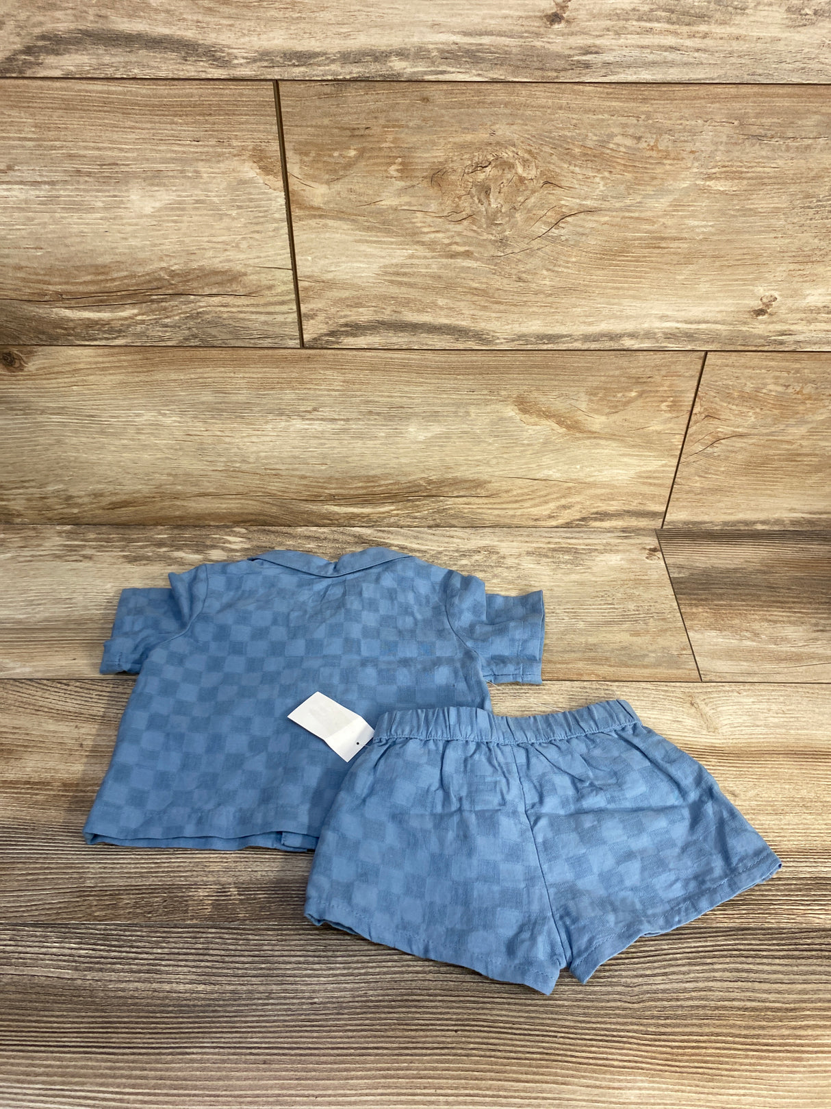 NEW Cloud Island Checkered Top & Bottom Set Blue sz 0-3m