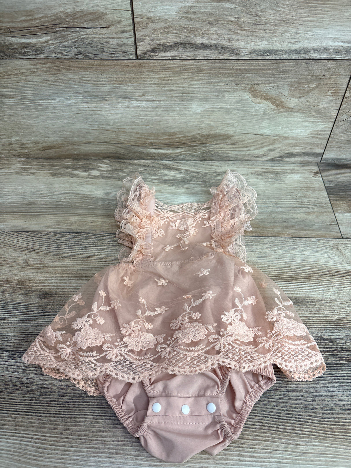 Shein Rustic Lace Tulle Romper Pink sz 3-6m