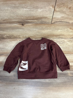 Kids maroon dinosaur sweatshirt with '68 Million Years Ago' text, perfect for toddler boys' casual wear