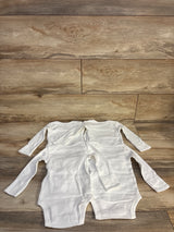 NWOT Simple Joys 4pk Long Sleeve Bodysuit Set White sz 0-3m