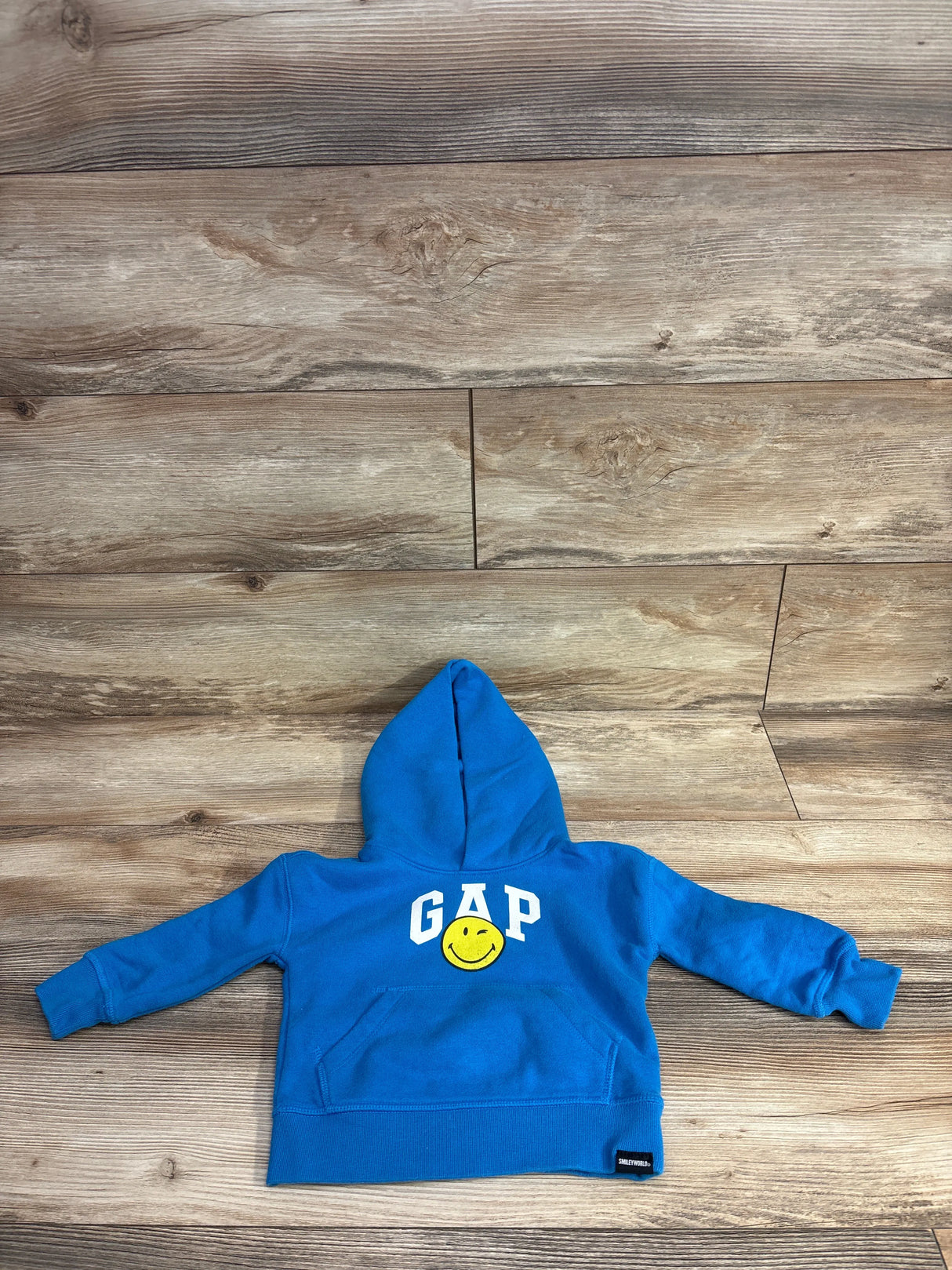 Baby Gap x Smiley World Pull Over Hoodie Light Blue sz 12-18m
