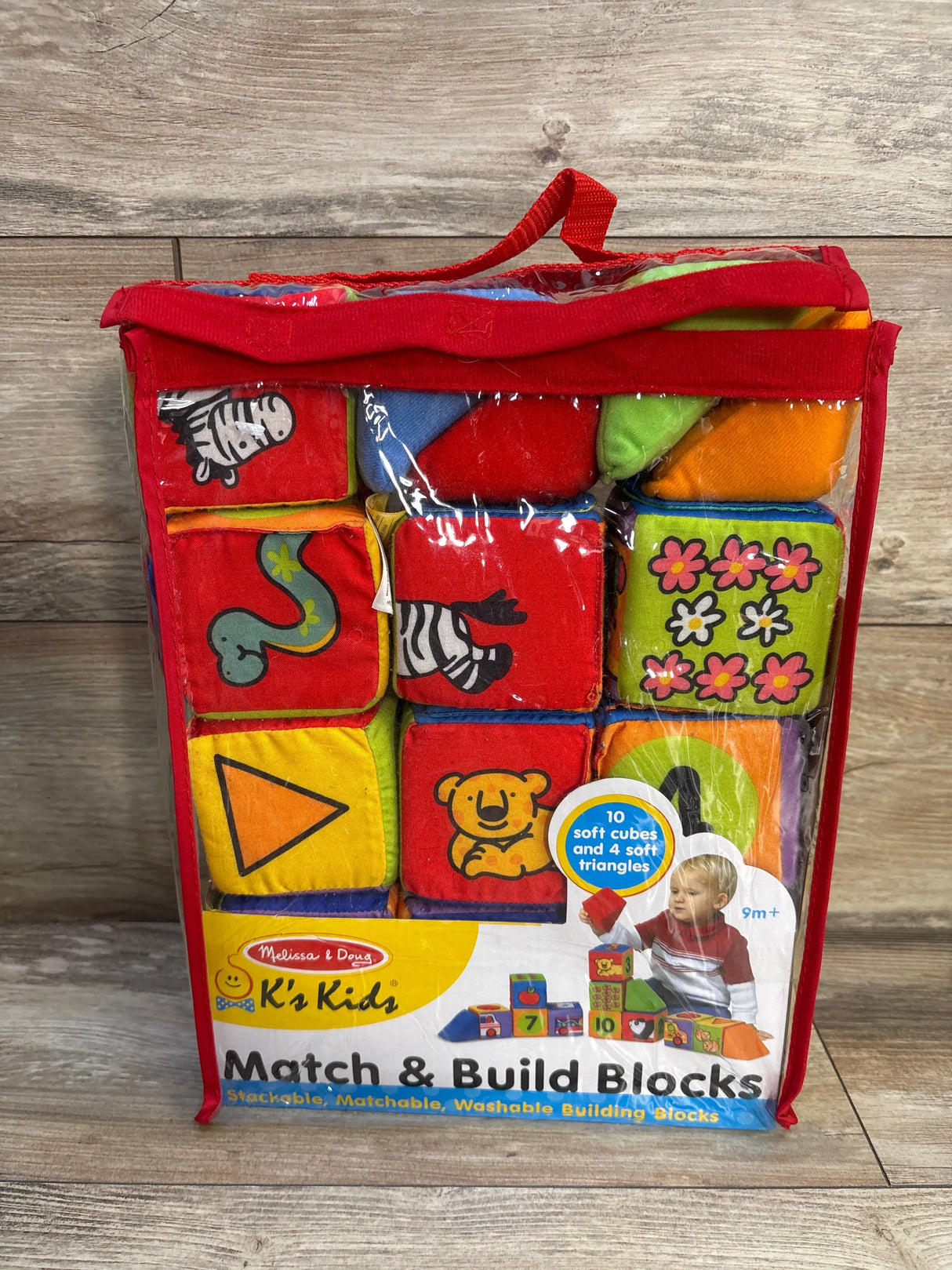 Melissa & Doug K's Kids Match and Build Soft Blocks 14pc
