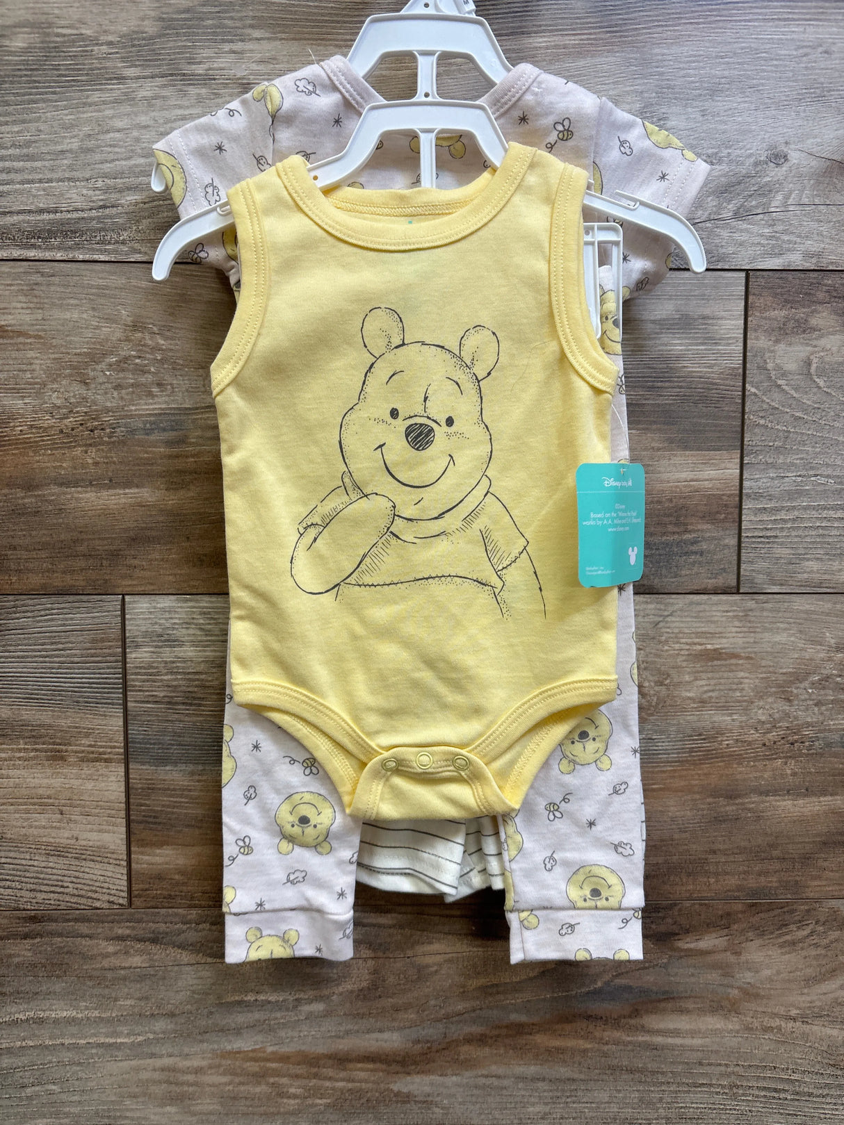 NEW Disney Baby 4pc Winnie The Pooh Layette Set Ivory sz 3/6m