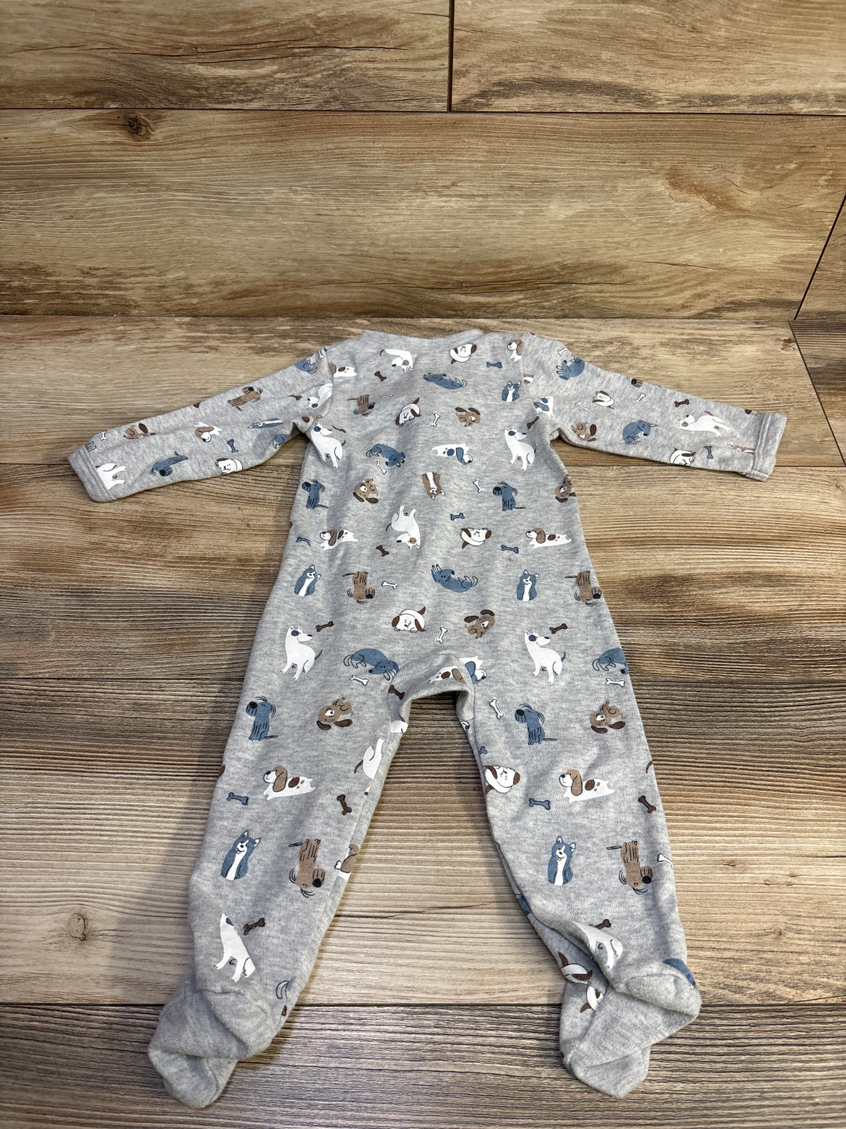 Lullaby Lane Dog Print Sleeper Grey sz 6-9m