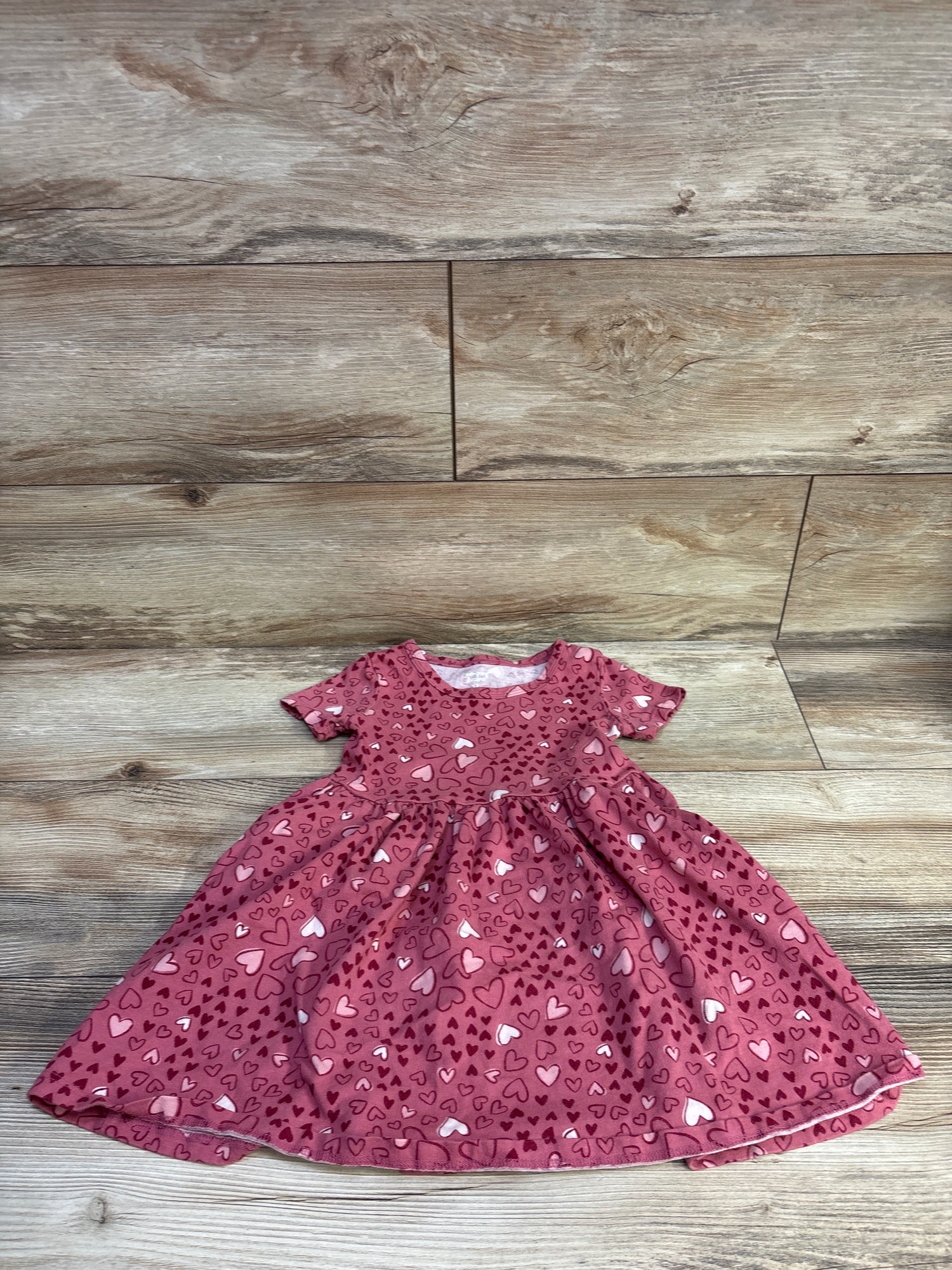 Jumping Beans Heart Print Dress Pink sz 3T