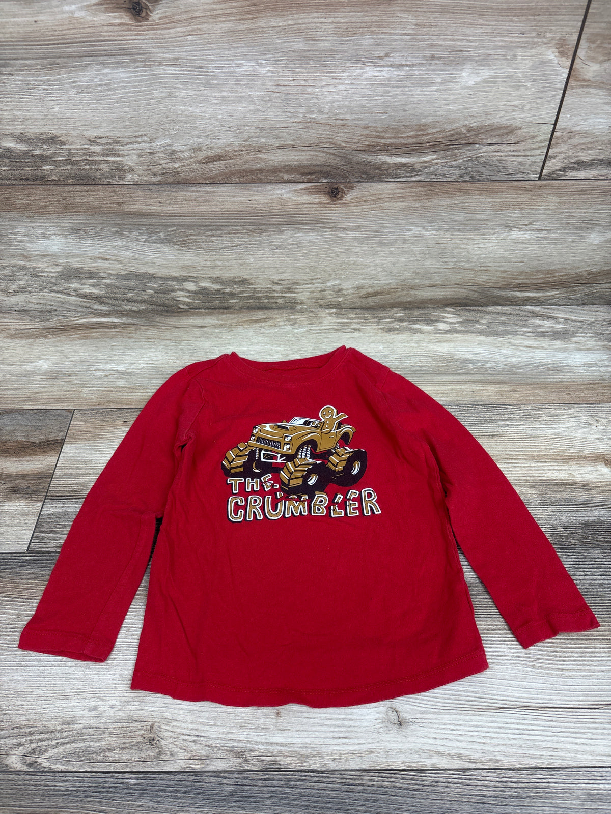 Old Navy Gingerbread The Crumbler Long Sleeve Shirt Red sz 5T