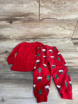 Family Feeling 2pc Reindeer Christmas Pajama Set Red sz 12-18m