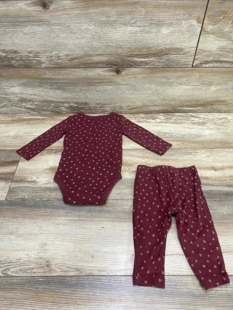 Just One You 2pc Kimono Bodysuit & Pants Burgundy sz 6m - Me n Mommy To Be