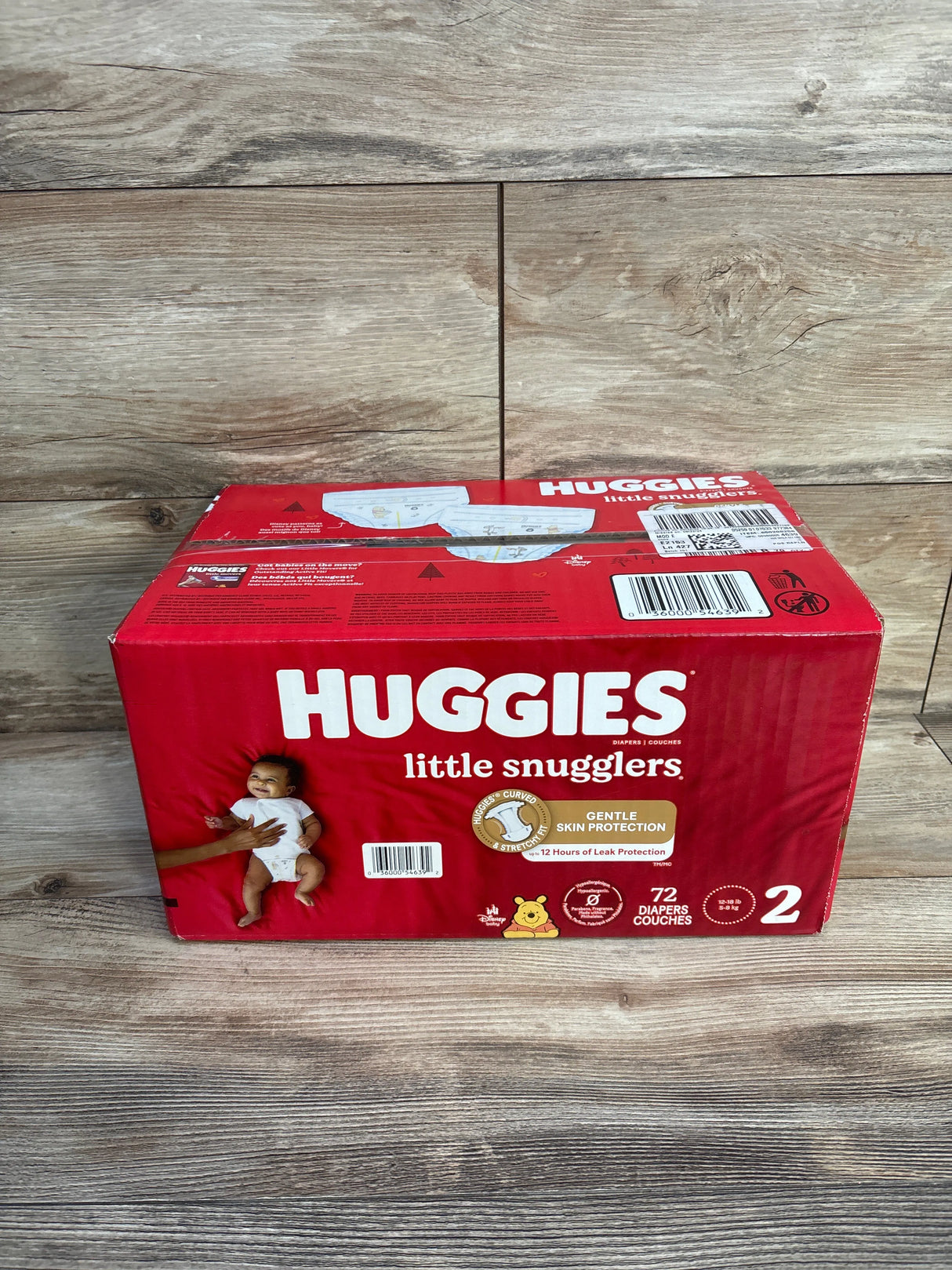 NEW Box of Huggies Little Snugglers Disposable Diapers 72ct. Size 2 - Me n Mommy To Be
