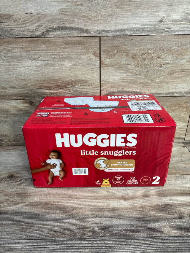 NEW Box of Huggies Little Snugglers Disposable Diapers 72ct. Size 2 - Me n Mommy To Be