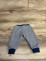 M&S Striped Drawstring Pull On Pants Blue sz 12-18m