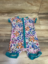 Little Sleepies Floral Bamboo Shorty Zippy Sleeper Pink sz 12-18m