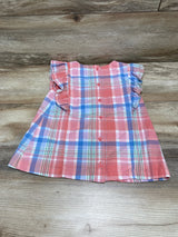 Hope & Henry Plaid Ruffle Top Pink sz 5T