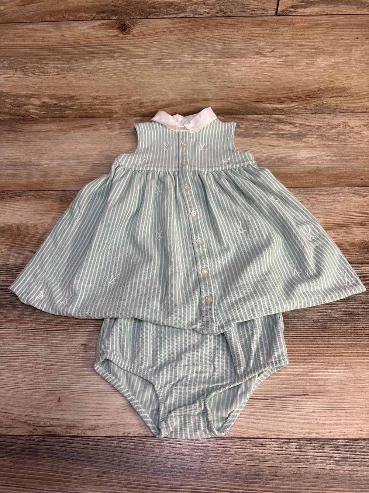 Ralph Lauren Golf Knit Cotton Oxford Dress Green sz 12m - Me n Mommy To Be