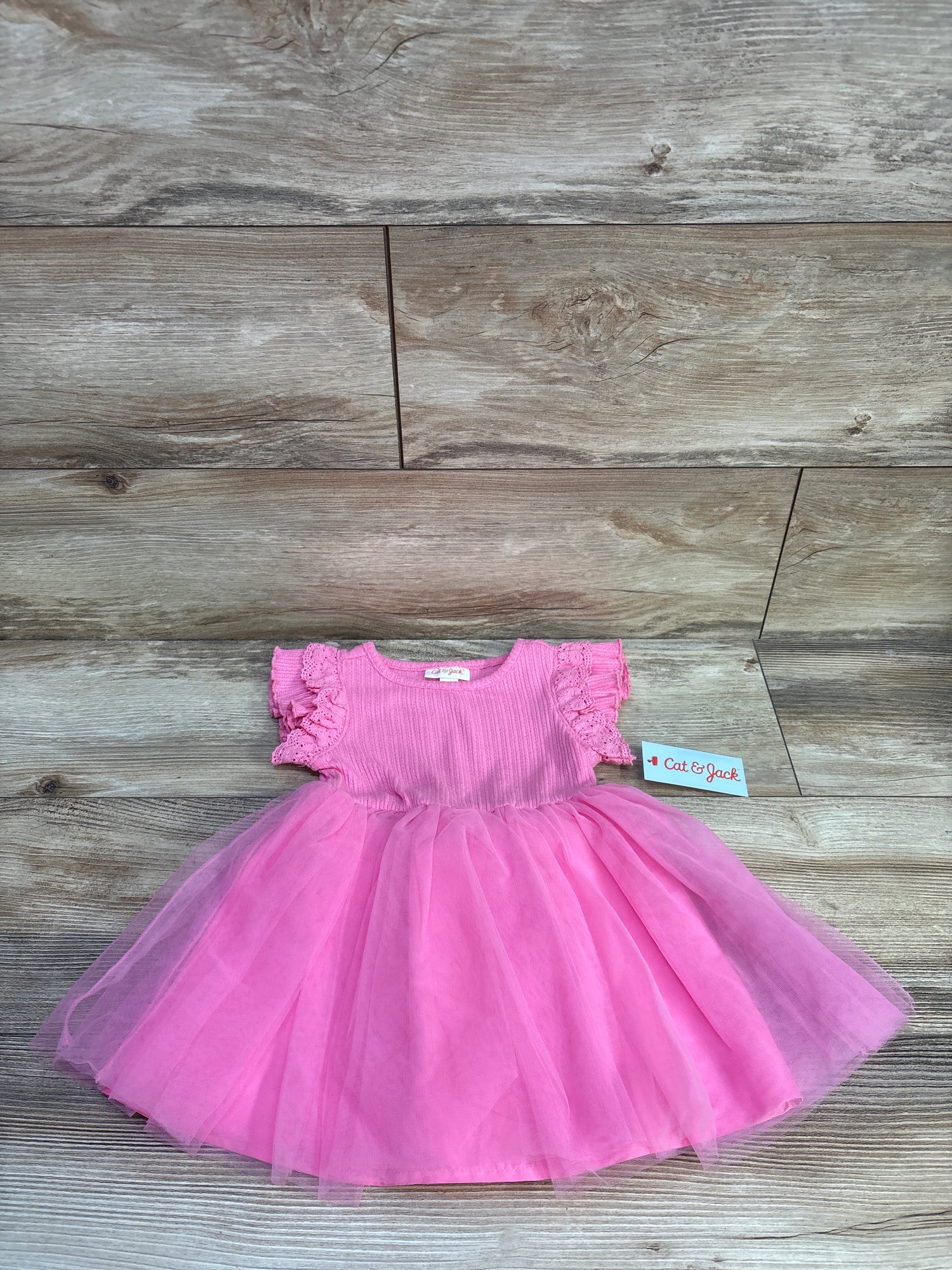 NEW Cat & Jack 2pc Knit Tulle Dress & Bloomers Set Pink sz 18m