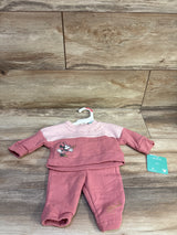 NEW Disney Baby 2pc Minnie Mouse Sweatshirt & Joggers Set Pink sz Newborn