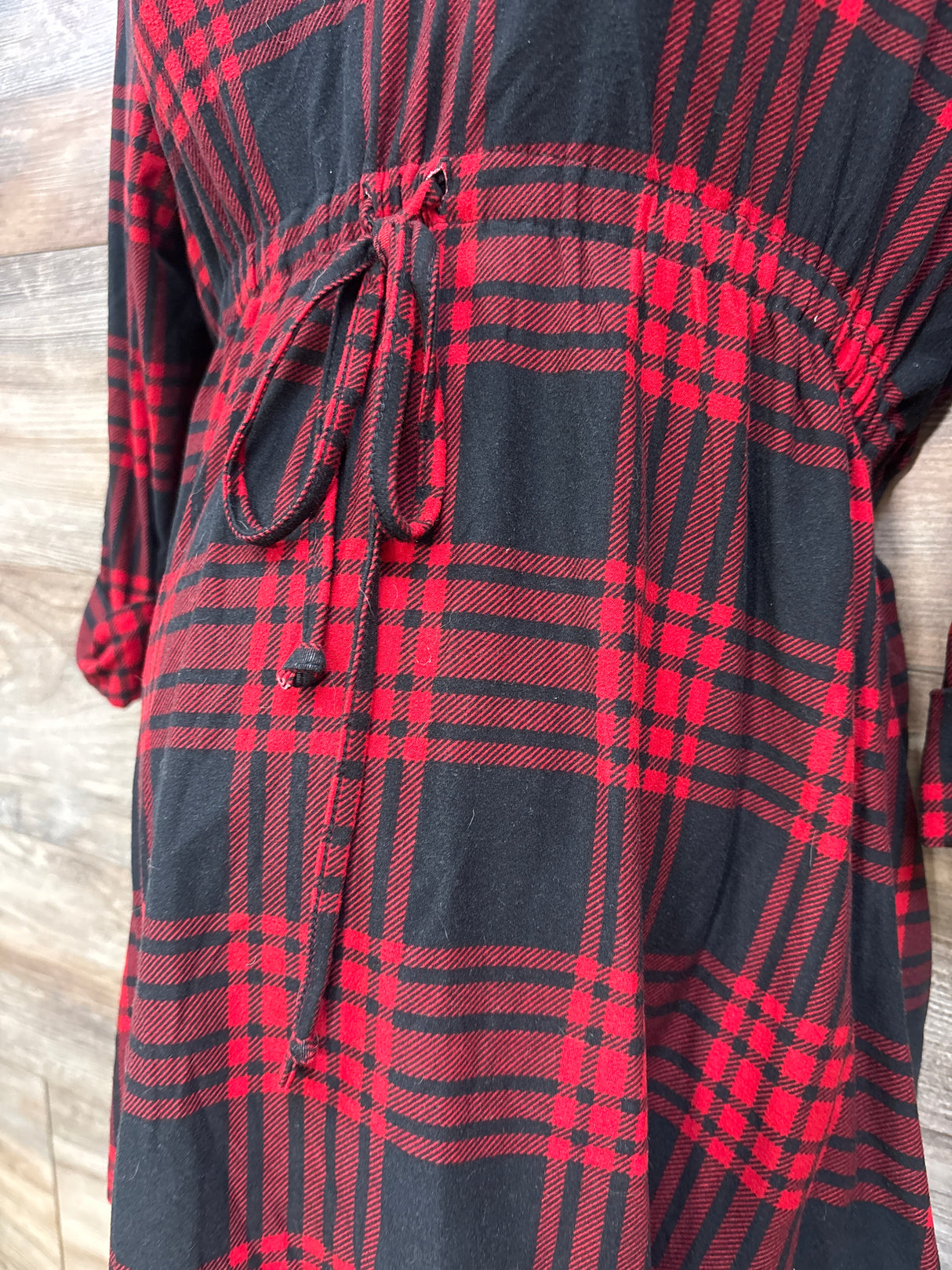 Derek Heart Long Sleeve Plaid Maternity Shirt Red sz Medium