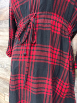 Derek Heart Long Sleeve Plaid Maternity Shirt Red sz Medium