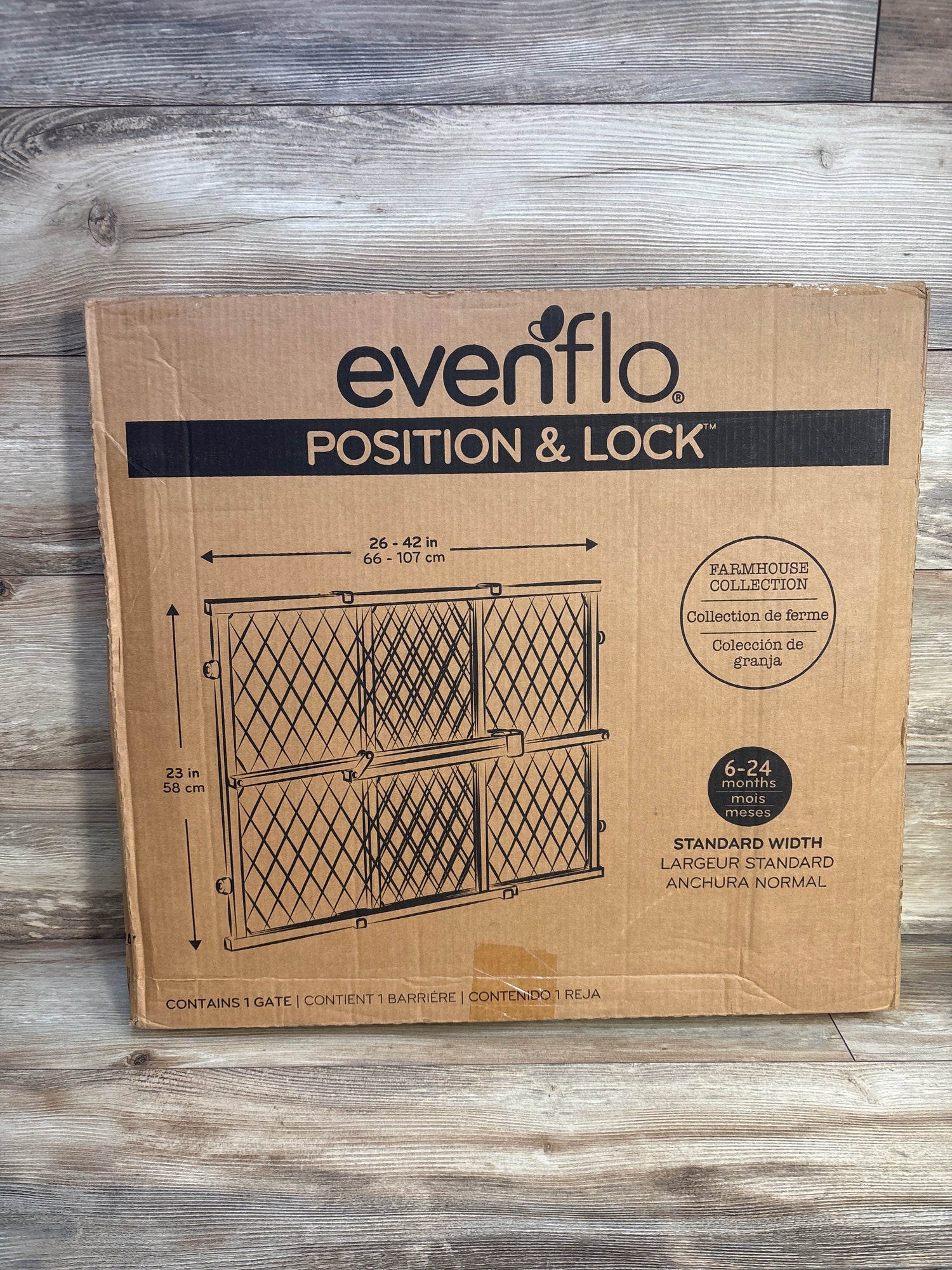 Evenflo Position & Lock Doorway Gate Farmhouse Collection 26-42''