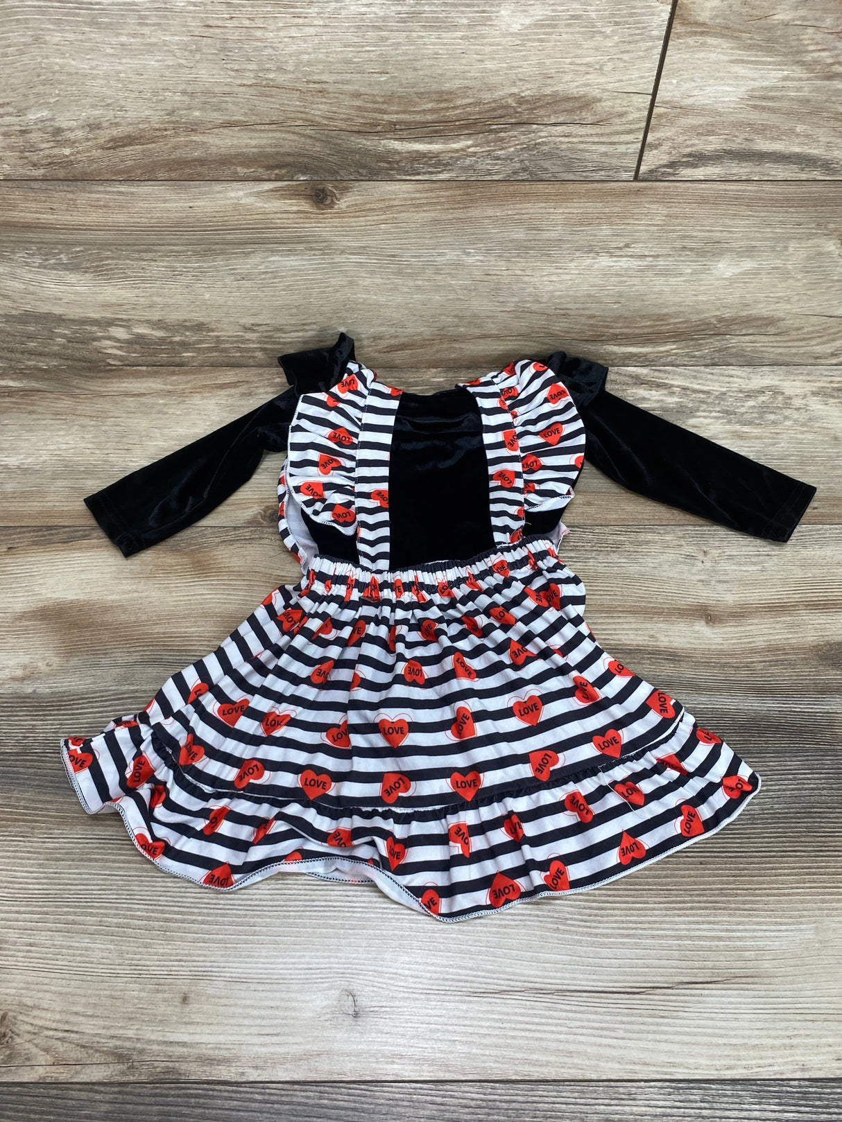 Suspender Skirt & Bodysuit Black Sz 6-9m