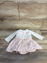 Carter's 2pc Ribbed Bodysuit Dress & Cardigan Set Ivory sz 6m