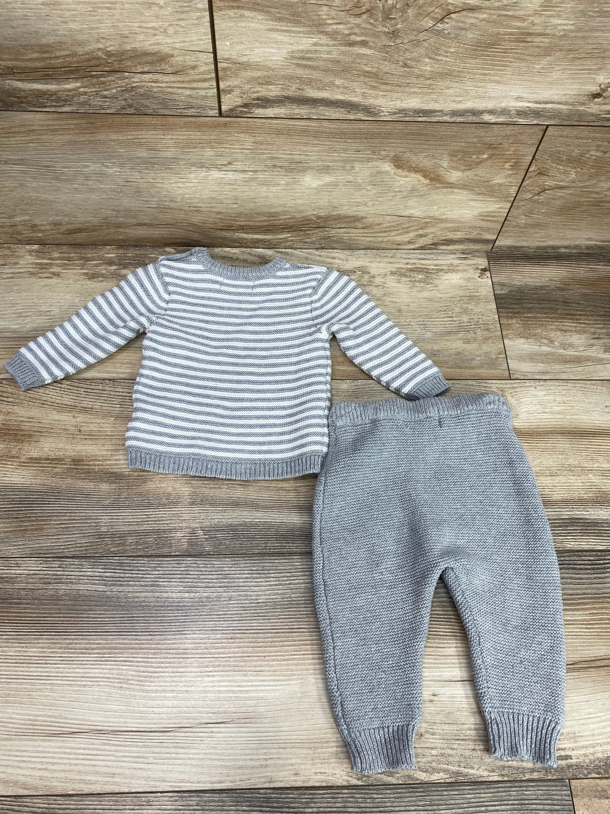 Rene Rofe 2pc Striped Sweater & Pants Grey sz 3-6m