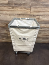 Seville Classics Natural White Commercial Rolling Canvas Laundry Room Hamper