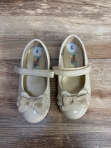 Rachel Shoes Mary Jane Flats w/ Bow, Beige sz 9c