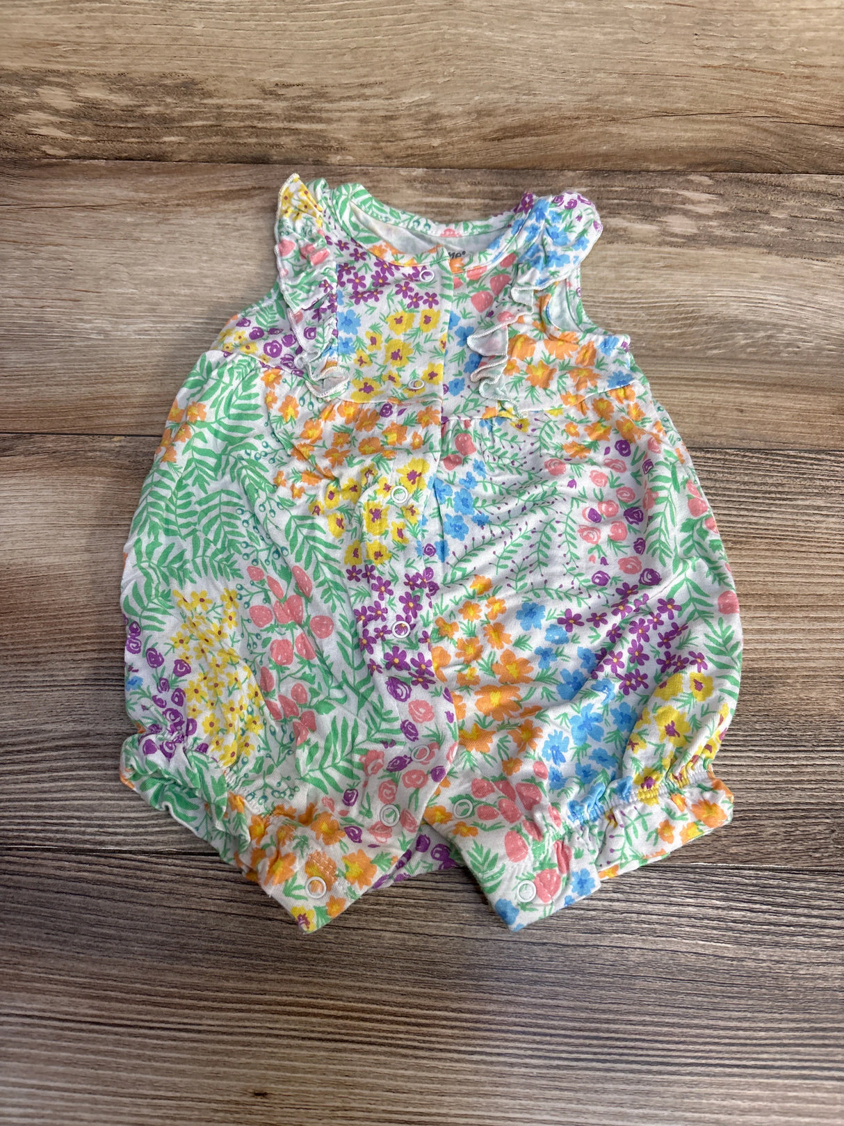 Little Me Floral Ruffle Romper White sz 6m - Me n Mommy To Be